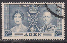 Aden 1937 KGV1 3 1/2a Coronation SG 15 Grey Blue ( C293 ) - Aden (1854-1963)