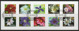 Guernsey 2004 Evison's Clematis, Flower, S/adhesive Pane Of 10, Used, SG 1017/26 - Guernsey