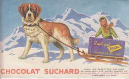 Buvard & Blotting Paper - CHOCOLAT SUCHARD Milka - Saint Bernard Avec Traineau - Kakao & Schokolade