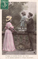 COUPLES - Couple Avec Enfant - La Pêche En Famille - Fantaisie - Carte Postale Ancienne - Paare