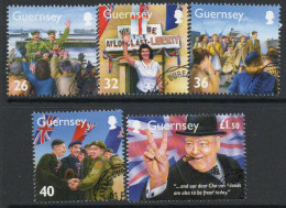 Guernsey 2005 Memories Of WWII, III Set Of 5, Used, SG 1060/4 - Guernsey