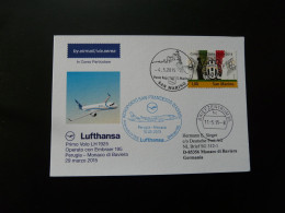 Premier Vol First Flight Saan Marino Perugia Monaco Embraer 195 Lufthansa 2015 - Lettres & Documents