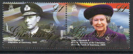 Guernsey 2005 60th Anniversary Of Liberation Se-tenant Pair, Used, SG 1078/9 - Guernsey