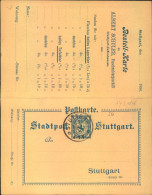 Doppelkarte Stadtpost STUTTGART Ungebrauct - Private & Local Mails