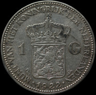 LaZooRo: Netherlands 1 Gulden 1922 XF - Silver - 1 Gulden