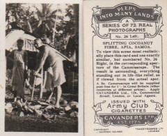 26 Splitting Coconut Fibre, Apia Samoa  - PEEPS INTO MANY LANDS A 1927 - Cavenders RP Stereoscope Cards 3x6cm - Stereoscopes - Side-by-side Viewers