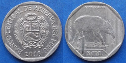 PERU - 1 Sol 2018 "Andean Tapir" KM# 409 Monetary Reform (1991) - Edelweiss Coins - Perú