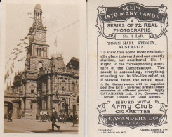 1 Sydney Town Hall, Australia  - PEEPS INTO MANY LANDS A 1927 - Cavenders RP Stereoscope Cards 3x6cm - Stereoscopi
