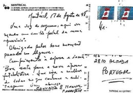 Canada & Marcofilia, Montreal, La Ronde, Le Pont Jacques-Cartier Et Le Centre-Ville, Almada Portugal 1998 (7979) - Cartas & Documentos