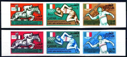 (049) Qatar  1966 / Sport / Preolympics / Animals / Horses / Imperforated  ** / Mnh  Michel 135-140 B - Qatar