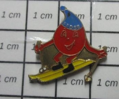 516C Pin's Pins : Rare Et Belle Qualité / MEDICAL / DON DU SANG FFDSB GOUTTE DE SANG FAISANT DU SKI Vas Y Schumi - Medizin