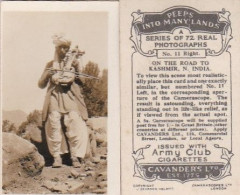 11 Musician Kashmir, India  - PEEPS INTO MANY LANDS A 1927 - Cavenders RP Stereoscope Cards 3x6cm - Stereoscopes - Side-by-side Viewers
