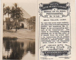 14 Mena Village Cairo - PEEPS INTO MANY LANDS A 1927 - Cavenders RP Stereoscope Cards 3x6cm - Visores Estereoscópicos