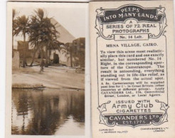 14 Mena Village Cairo - PEEPS INTO MANY LANDS A 1927 - Cavenders RP Stereoscope Cards 3x6cm - Visionneuses Stéréoscopiques