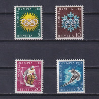 SWITZERLAND 1948, Sc# B170-B173, Olympic Winter Games, St. Moritz, MH - Unused Stamps