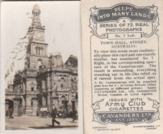 1 Sydney Town Hall, Australia  - PEEPS INTO MANY LANDS A 1927 - Cavenders RP Stereoscope Cards 3x6cm - Visores Estereoscópicos