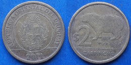 URUGUAY - 2 Pesos 2011 "Carpincho" KM# 136 Monetary Reform (1993) - Edelweiss Coins - Uruguay