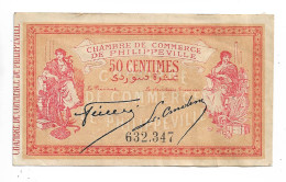 Algerie Chambre De Commerce De Philippeville  50 Centimes 1914 Dim: 90 Mm X 52 Mm N0166 - Algeria