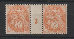 Millésime Type Blanc 109 IB 1923 ** MNH Traces D'adhérences - Millesimi