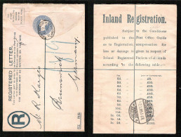 1899  UK  Registered  Einschreiben-Ganzsache EU20B, London Nach Braunschweig (Ankunft!) - Cartas & Documentos