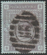 517 Gran Bretagna Great Britain 1883/84 - Effigie Regina Vittoria 2/6 Sh. Violetto Su Carta Azzurra N. 86a. Firmato E. D - Oblitérés