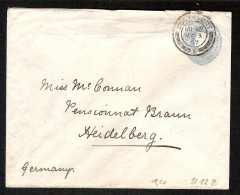 1892  UK  Postal Stationary  Ganzsachenumschlag U12B, Von Southport Nach Heidelberg - Storia Postale