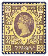 QV GB SG202 3d Purple On Yellow Mounted Mint - Nuevos