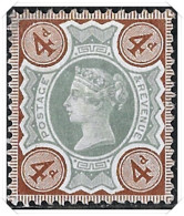 QV SG205 Jubilee 4d Green & Purple-Brown - Mounted Mint - Unused Stamps