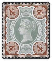 QV SG205 Jubilee 4d Green & Purple-Brown - Mounted Mint - Neufs