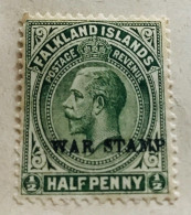 FALKLAND - 1918 - Îles Malouines - Roi George V [avec Surcharge] Numéro Michel 36 B Et 37 A  - VARIÉTÉ - Territorio Británico Del Océano Índico