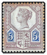 QV SG207a 1887 5d Dull Purple & BlueJubilee Issue, Mint MLH - Unused Stamps