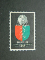 Vignette Exposition Universelle Bruxelles 1935 Sluitzegel Wereldtentoonstelling Brussel - Erinnophilie [E]