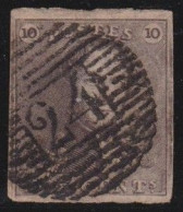 Belgie  .   OBP    .    1  (2 Scans)     .    O     .   Gestempeld     .   /   .    Oblitéré - 1849 Epaulettes