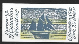 1992 MNH Cept Sweden Booklet - 1992