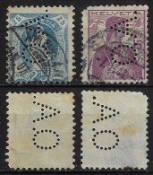 Switzerland 1902/1922 2 Stamp With Perfin O.A. By Otto Adler & Co From St. Gallen Lochung Perfore - Gezähnt (perforiert)
