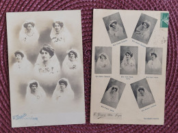 Une Carte Et Carte Photo , E Guyot Troyes , Portrait De Femmes  , 2 Cartes - Otros & Sin Clasificación