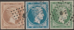 502 Greece Grecia - 1861 - Testa Di Mercurio, 2, 5, E 40, N. 2,3,5, Ampi Margini, Molto Belli. Firmati Chiavarello. Cat. - Gebraucht
