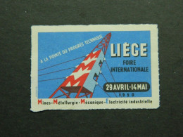 Vignette Foire Internationale Liège 1950 Sluitzegel Internationale Jaarbeurs Luik - Erinnophilie - Reklamemarken [E]