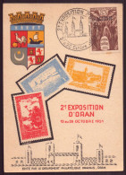 Algérie, Carte Commémorative " Exposition D'Oran " 28 Octobre 1951 - Andere & Zonder Classificatie