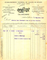 FACTURE.64.SALIES DE BEARN.ÉTABLISSEMENT THERMAL DE SALIES DE BEARN.CH.HÉZARD. - Sport En Toerisme