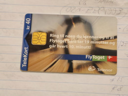Norway-(n-154)-fly Toget-(kr40)-(49)-(?)-used Card+1card Prepiad Free - Norwegen