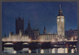 111001/ LONDON, Houses Of Parliament And Westminster Bridge By Night - Houses Of Parliament