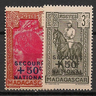 MADAGASCAR - 1942 - N°YT. 232 à 233 - Secours National - Neuf Luxe ** / MNH / Postfrisch - Nuevos