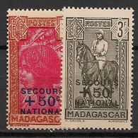 MADAGASCAR - 1942 - N°YT. 232 à 233 - Secours National - Neuf Luxe ** / MNH / Postfrisch - Neufs