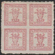 485 Mecklenburg-Schwerin 1852 - 1864 - Stemma, 4/4 S. Rosso, N. 8. Firmato A. Diena. MH - Mecklenburg-Schwerin