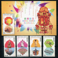 HONGKONG 1712-1715 + Block 244, Bl.244 Mnh - Festivals - HONG KONG - Cartas & Documentos