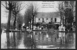 Nort Sur Erdre: Café De La Terrasse - Inondations 1910- Rare - Nort Sur Erdre