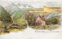 GRUSS AUS TRUNS ► Alte Und Sehr Schöne Mehrbild-Lithokarte Anno 1901    ►RAR◄ - Trun