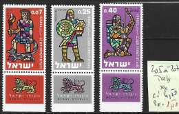 ISRAEL 205 à 07 ** Côte 4.50 € - Unused Stamps (with Tabs)