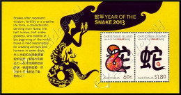 [Q] Australia (Christmas Island) 2013: Foglietto Anno Del Serpente / Year Of The Snake S/S ** - Chinese New Year